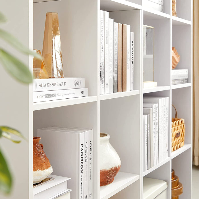 Bücherregal mit 6 Fächern, Holzregal, Würfelregal, Aufbewahrungsregal, 65,5 x 97,5 x 30 cm, weiß