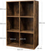 Bücherschrank, Bücherregal, mit 6 Fächern, Büroregal, Würfelregal, Standregal, für Wohnzimmer, Schlafzimmer, Büro, Kinderzimmer, vintagebraun
