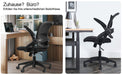  Bürostuhl mit hochklappbaren Armlehnen, Ergonomischer Schreibtischstuhl, Drehstuhl Chefsessel Netz Stuhl Schwarz