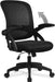  Bürostuhl mit hochklappbaren Armlehnen, Ergonomischer Schreibtischstuhl, Drehstuhl Chefsessel Netz Stuhl Schwarz