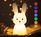 Bunny Nachtlicht Baby mit 7 Lichtwechsel |Tap Control |USB-Aufladung und Timing Funktion Nachttischlampe Kinderzimmer Deko Halloween-Geschenke