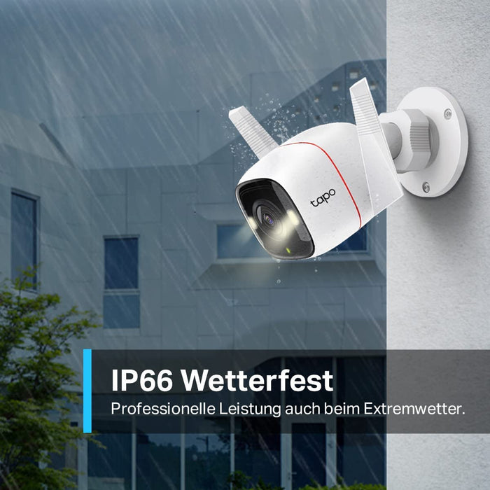 C320WS Überwachungskamera Außen, WLAN IP Kamera, 4MP Hochauflösung, 30m Vollfarb-Nachtsicht, Bewegungserkennung, IP66 wasserdicht