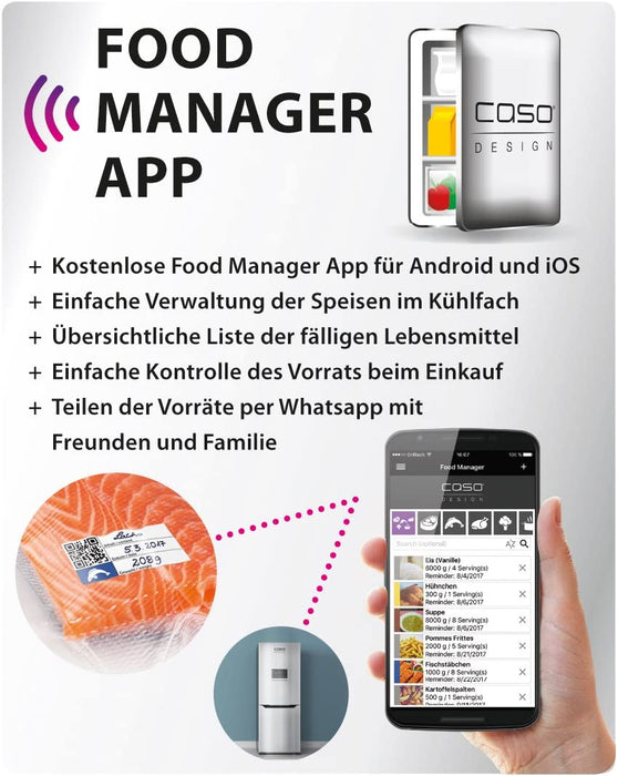 CASO Profi- Folienbeutel 16x23 cm / 50 Beutel, für alle Vakuumierer, BPA-frei, sehr stark & reißfest ca. 150µm, aromadicht, kochfest, Sous Vide