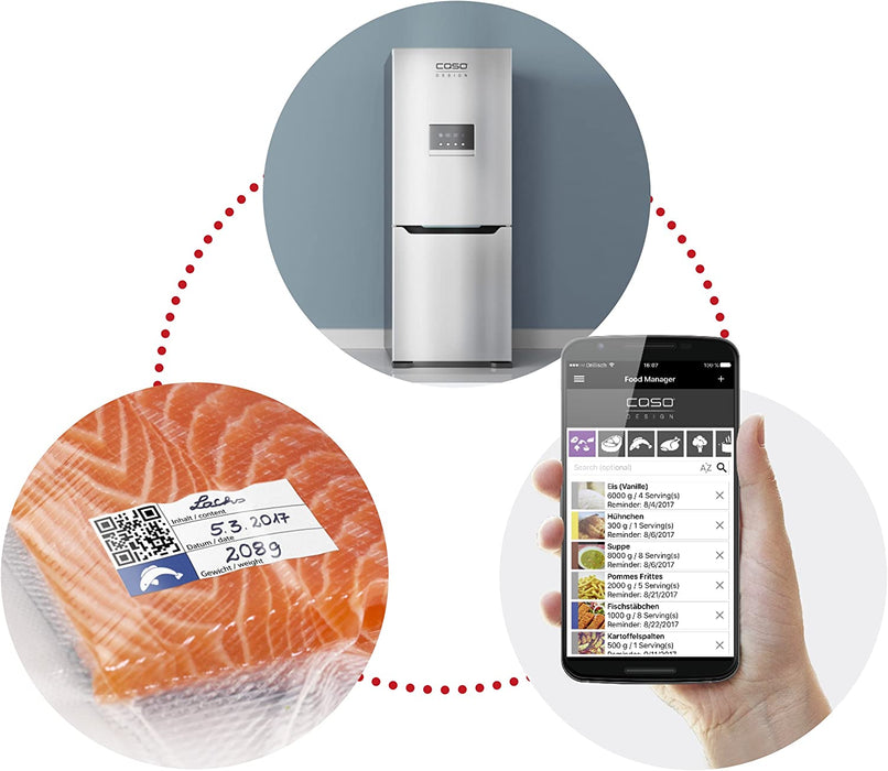 CASO Profi- Folienbeutel 20x30 cm / 50 Beutel, für alle Vakuumierer, BPA-frei, sehr stark & reißfest ca. 150µm, aromadicht, kochfest, Sous Vide