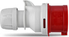 CEE-Stecker, 400V, 5-polig, 3Ph+N+PE, wasserdicht IP44, rot, 100 x 50 x 50 cm