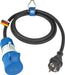 CEE Outdoor Adapterleitung 1,5m, CEE-Kupplung 3-polig mit powerlight Spannungsanzeige + Schutzkontaktstecker, für Outdoor-Einsatz mit IP44