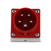 CEE Stecker Wandmontage, 400V, 32A, 5-polig, 3P + N + PE, IP44, rot