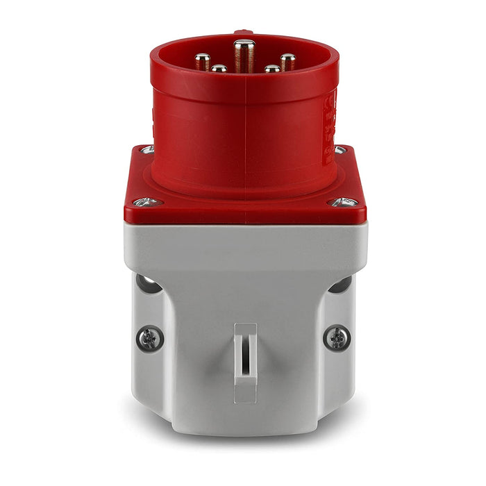  CEE Stecker Wandmontage, 400V, 16A, 5-polig, 3P + N + PE, IP44, rot