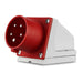  CEE Stecker Wandmontage, 400V, 16A, 5-polig, 3P + N + PE, IP44, rot