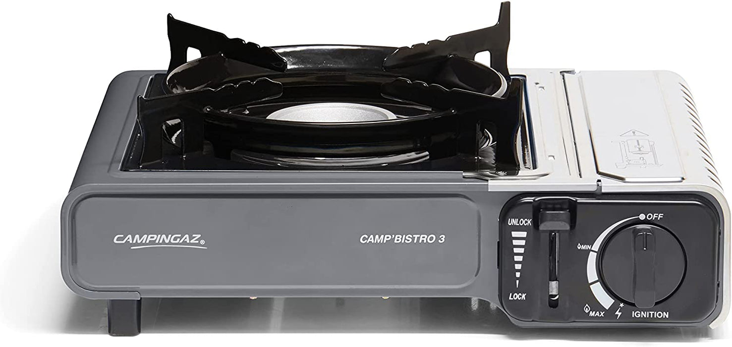 Campingaz Camp Bistro DLX kompakter Outdoor Gas-/ Gaskartuschen-/ CampingKocher Camp Bistro DLX, 1 flammig, 2.200 Watt, mit Überhitzungsschutz 