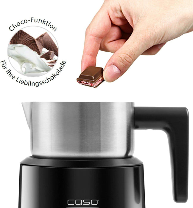 Caso Crema Latte & Choco – Milchaufschäumer mit Induktion und Edelstahlbehälter, Choco- Funktion für heiße Trinkschokolade, Milchschaum (kalt & heiß)