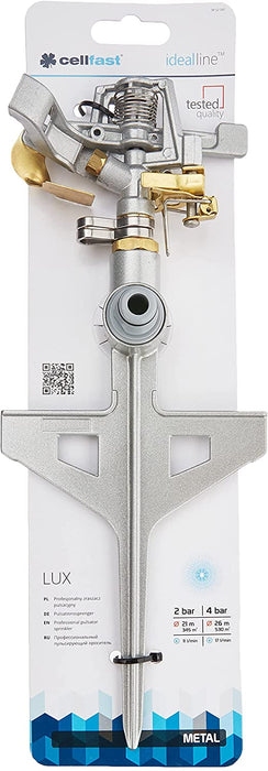 Pulsationssprenger, Rasensprenger, Impulsprenger LUX zur Bewässerung Flächen bis 530 m², massiv aus Metall, Kreisregner 360°, 52-160