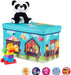 Circus Sitzbox Kinder, Faltbare Aufbewahrungsbox mit Stauraum, Deckel, Zirkus Motiv, Jungen & Mädchen, 50 l, türkis