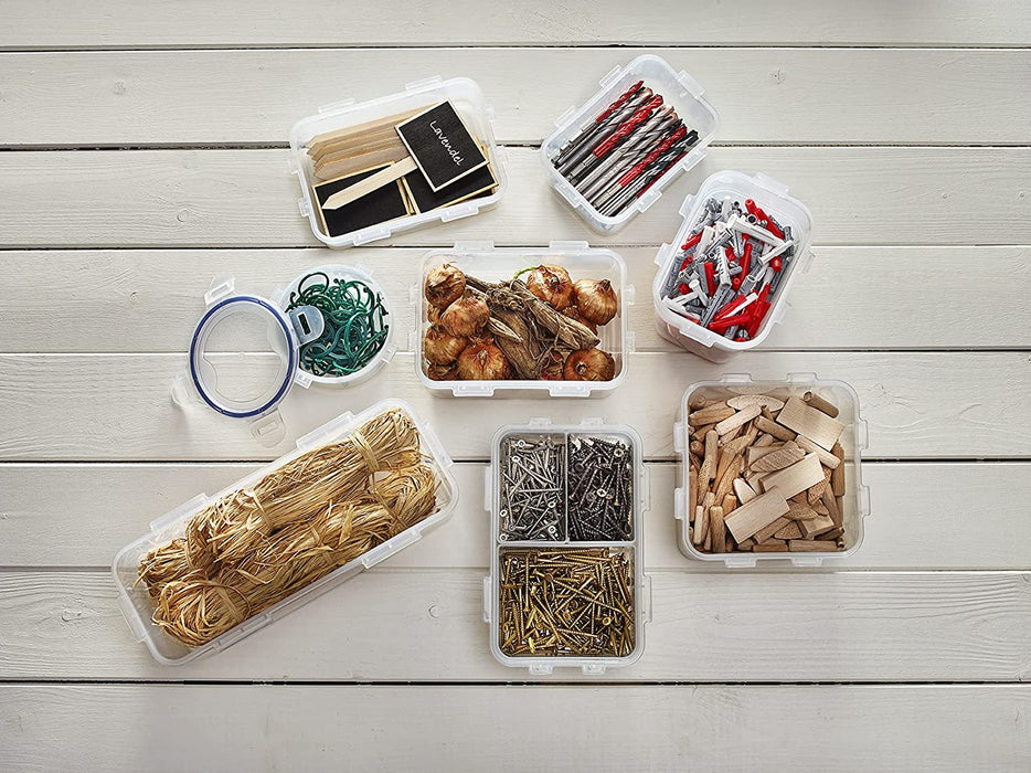 Classic Vorratsdosen Set, 5-teilig, 180 ml, 350 ml, 600 ml, 870 ml, 3,6 l, 100 % luft- und wasserdicht, Cleveres Verschluss-System, Frischhaltedosen