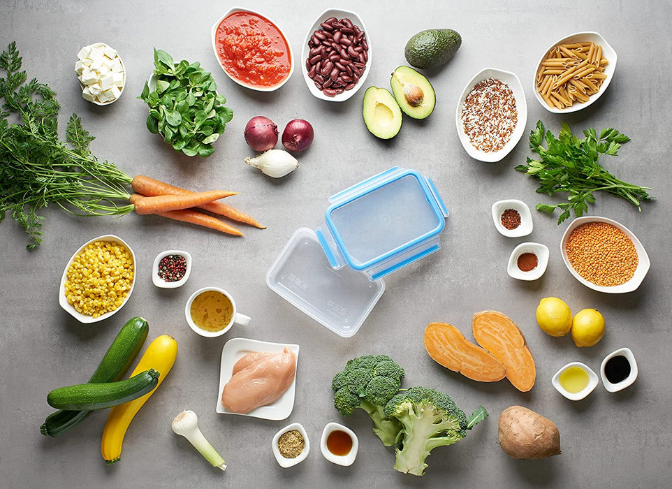 Clip & Close Frischhaltedosen-Set 3-teilig | 3x0,55 L | stapelbar | mikrowellenfest | -40 bis +100 Grad | Kunststoff | 100% dicht | Frische-Dichtung 