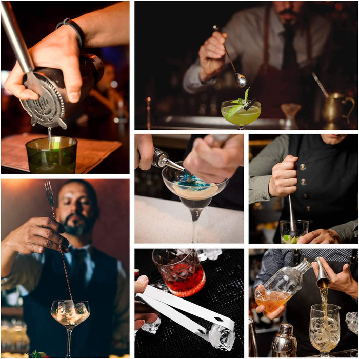 Cocktail Shaker Set,Esmula 750ML 12 Teiliges Edelstahl Barkeeper Kit Professionelles Martini Mixing Bartending Kit Kombination, Home Stylish Bar Tool