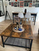Couchtisch, Kaffeetisch, aus Stahl, mit Gitterablage, quadratisch, Industrie-Design, für Wohnzimmer, vintagebraun-schwarz