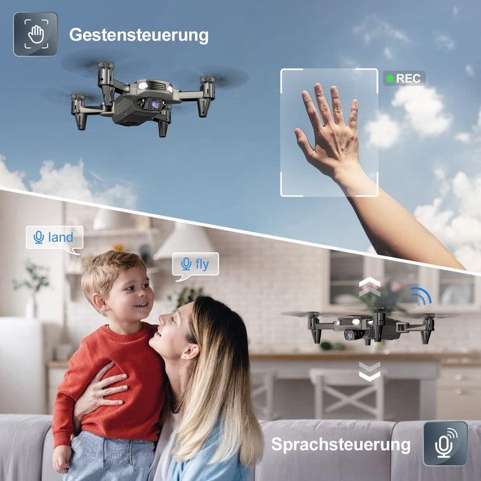 D40 Faltbare Drohne mit 1080P Kamera für Kinder, RC Mini Drone mit 2 Batterien lange Flugzeit,FPV Live Übertragung,App Steuerung für Anfänger