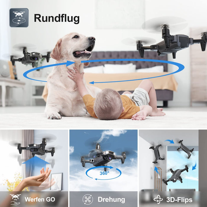 D40 Faltbare Drohne mit 1080P Kamera für Kinder, RC Mini Drone mit 2 Batterien lange Flugzeit,FPV Live Übertragung,App Steuerung für Anfänger