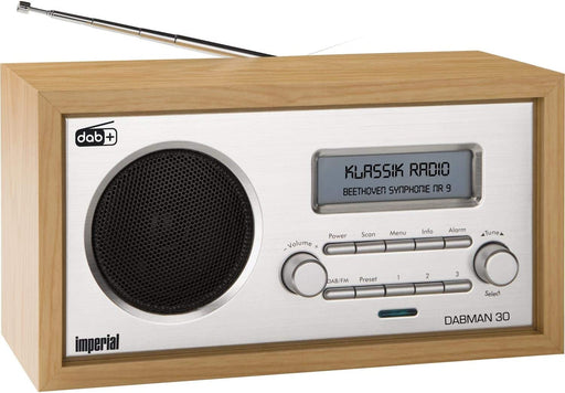 DABMAN 30 Digitalradio (DAB+/DAB/UKW, Aux In, inkl. Netzteil), Farbe:Holzoptik Buche