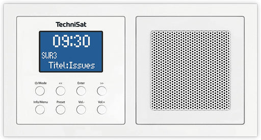 DAB+ Unterputzradio zur Anbringung in jeder Doppel Unterputzdose (DAB, UKW, Bluetooth-Empfang, dimmbares LCD-Display, Wecker, Sleeptimer