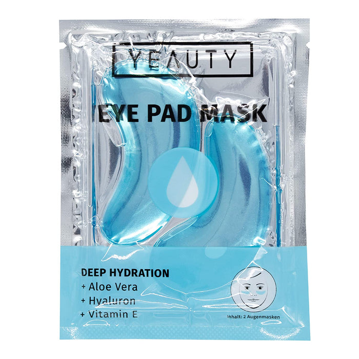 DEEP HYDRATION EYE PAD MASK, feuchtigkeitsspendende Augenpads mit Aloe Vera, Hyaluron und Vitamin E gegen trockene und spröde Haut, für eine optimal durchfeuchtete Augenpartie, 1x 2 Stück