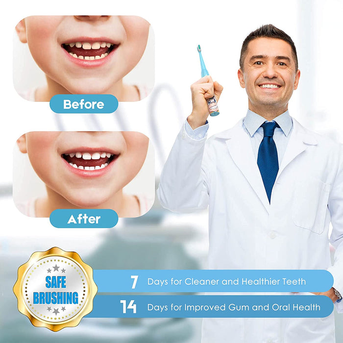 Elektrische Zahnbürste Kinder Wiederaufladbare, Ultraschall kinderzahnbürste mit Timer mit Schalltechnologie für Jungen und Mädchen ab 3 Jahren