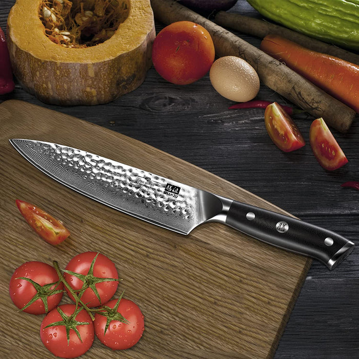 Damastmesser Kochmesser 67 Schichten Damaststahl Küchenmesser mit G10 Griff 20CM - PRO Series