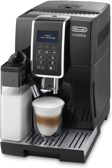 De'Longhi Dinamica Kaffeevollautomat mit LatteCrema Milchsystem, Cappuccino, Espresso und Kaffee auf Knopfdruck, Digitaldisplay, 2-Tassen-Funktion