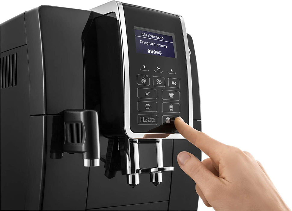 De'Longhi Dinamica Kaffeevollautomat mit LatteCrema Milchsystem, Cappuccino, Espresso und Kaffee auf Knopfdruck, Digitaldisplay, 2-Tassen-Funktion