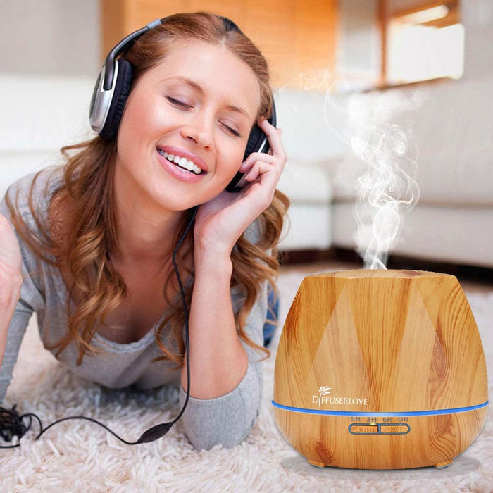 Diffuser Luftbefeuchter 550ML Aroma Diffuser Cool Mist Humidifier mit Fernbedienung 7 Farben LED Auto-Abschaltung Funktion Perfekt für SPA Massage 