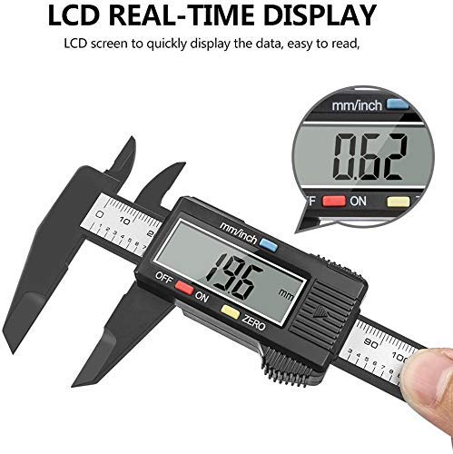 Digital Messschieber, 150mm  6-Zoll Digitale Schieblehre mit großem LCD-Display für Außen-, Innen- Und Tiefenmaß,2 Ersatzbatterie