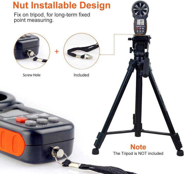 Digitaler Anemometer Handheld Windmesser Wind Speed Meter Gauge,Präzise Messung der Windgeschwindigkeit (CFM) mit MAX/MIN/AVG