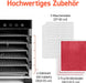 Dörrautomat edelstahl, Food Dehydrator mit 50 Rezepte, inkl. 6 Edelstahl-Dörrtabletts, 3 Dörrgitter, 3 Dörrmatte, große Fläche 0,6 m²