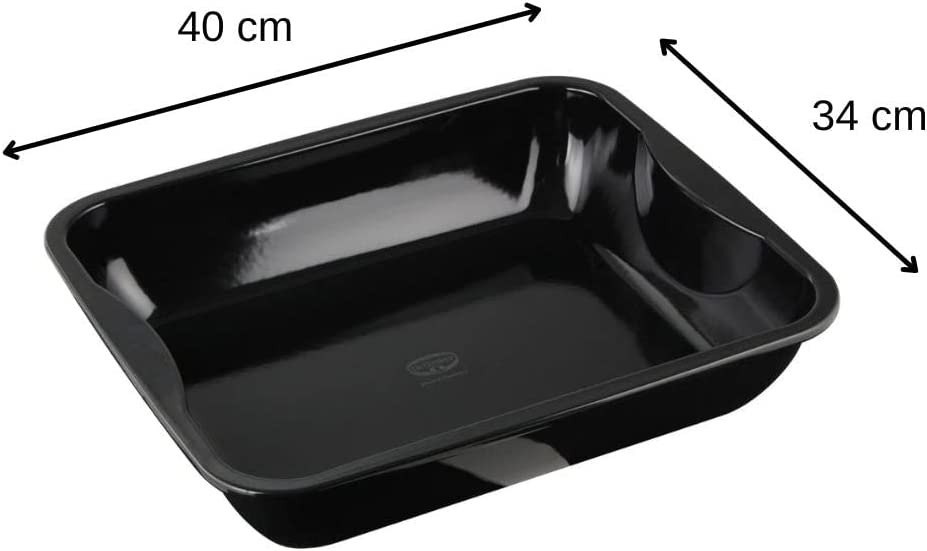 Dr. Oetker Maxi Bräter Emaille, Familien-Bratform für Braten, Hähnchen und Gemüse mit Quarz-Emaille-Beschichtung, Menge 1 Stück, 40 x 34 cm