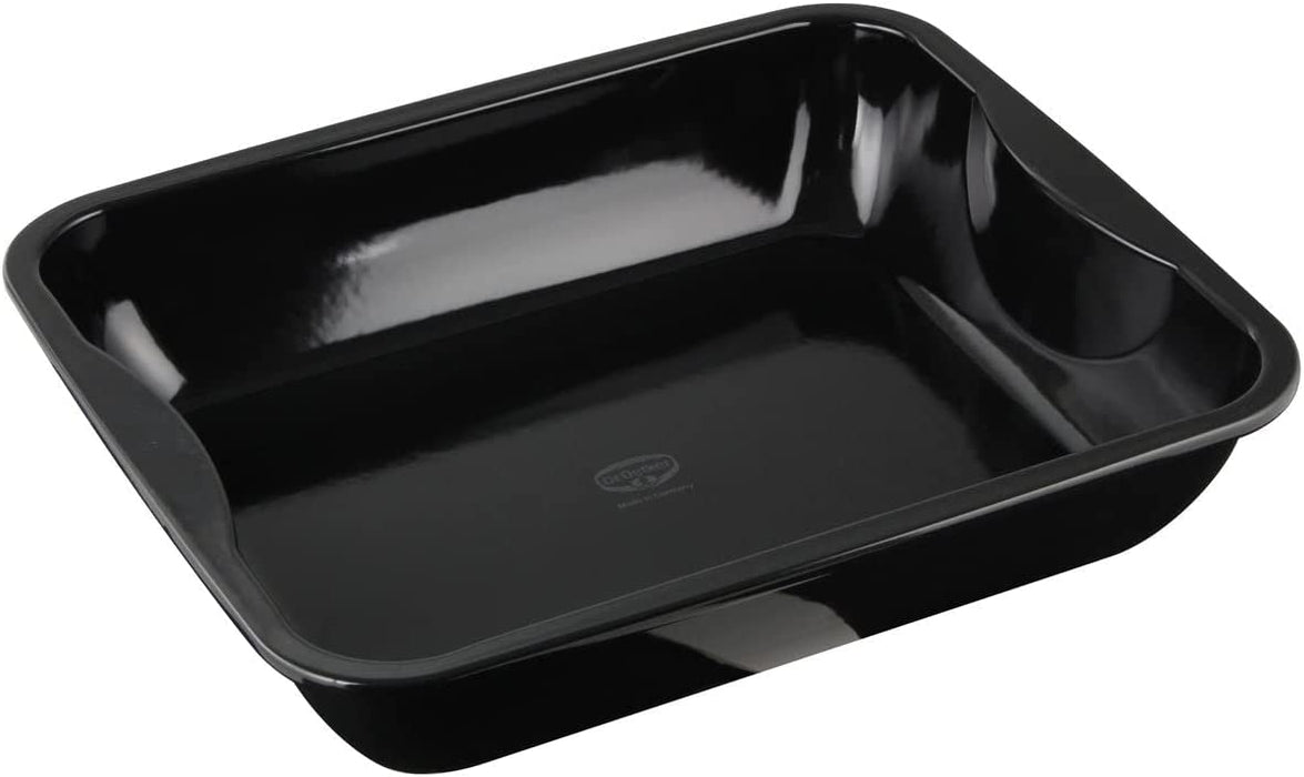 Dr. Oetker Maxi Bräter Emaille, Familien-Bratform für Braten, Hähnchen und Gemüse mit Quarz-Emaille-Beschichtung, Menge 1 Stück, 40 x 34 cm