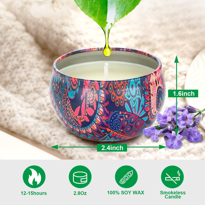 Duftkerzen Geschenkset für Frauen, 8er-Pack 2,8 Unzen Aromatherapie-Kerzen Natürliches Sojawachs Reisedose Stressabbau Duftkerze für Muttertag