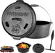 Dutch Oven Set Gusseisen ca. 6  L Grilltopf Feuertopf Topf für Grill und Camping Feuertopf Set