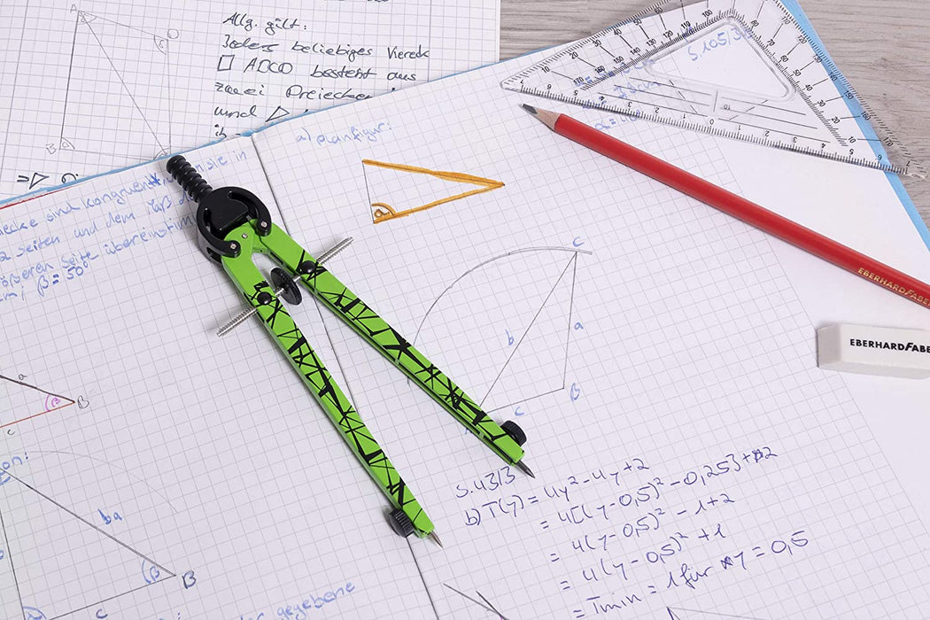 Eberhard Faber - Schnellverstellzirkel im Etui, Zirkel neon grün