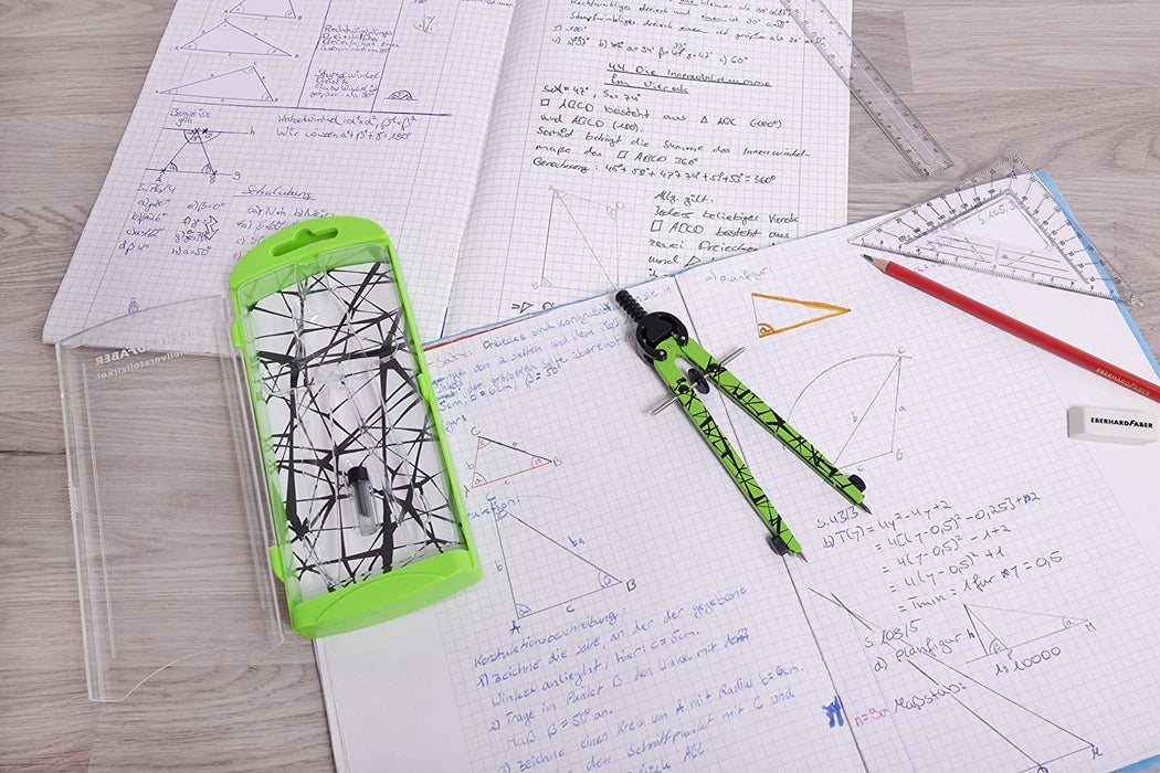 Eberhard Faber - Schnellverstellzirkel im Etui, Zirkel neon grün