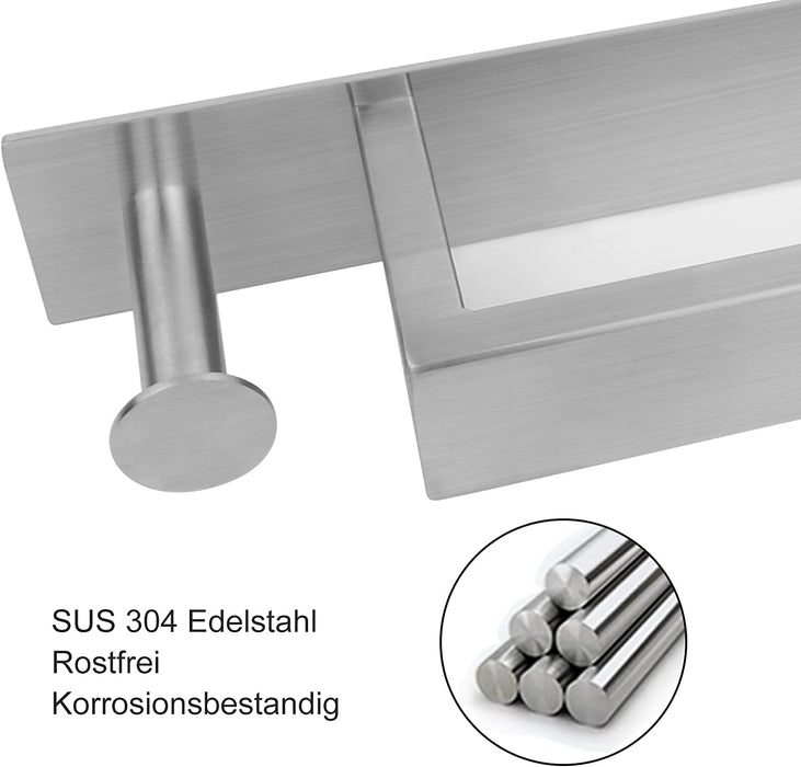 Edelstahl Handtuchhalter, Gästehandtuchhalter Selbstklebend Ohne Bohren, Badetuchhalter kleber, Gästehandtücher Handtuch Halter mit Haken 