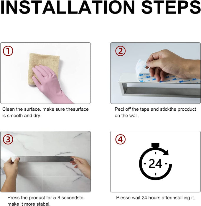 Edelstahl Handtuchhalter, Gästehandtuchhalter Selbstklebend Ohne Bohren, Badetuchhalter kleber, Gästehandtücher Handtuch Halter mit Haken 