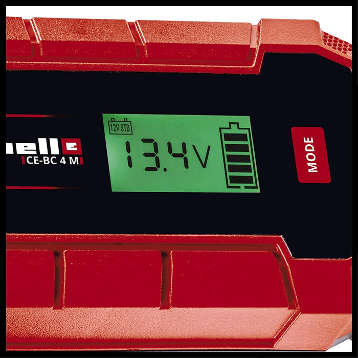 Batterie-Ladegerät (intelligentes Batterieladegerät mit Mikroprozessorsteuerung für verschiedenste Batterietypen, u.a. Kfz/Krad, max. 4 Ampere Ladestrom)