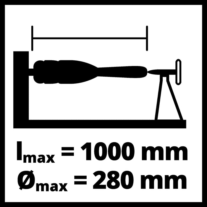 Einhell Drechselbank (400 W, max. Drechseldurchmesser 280 mm, Spindeldrehzahl 890/1260/1760/2600 min-1, Reitstock mit Spindelspitze)
