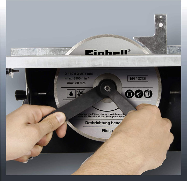Einhell Fliesenschneidmaschine (600 W, Schnitthöhe 35 mm, Tischgröße 330 x 360 mm, Diamant-Trennscheibe-Ø 180 mm)