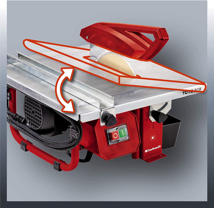 Einhell Fliesenschneidmaschine (600 W, Schnitthöhe 35 mm, Tischgröße 330 x 360 mm, Diamant-Trennscheibe-Ø 180 mm)