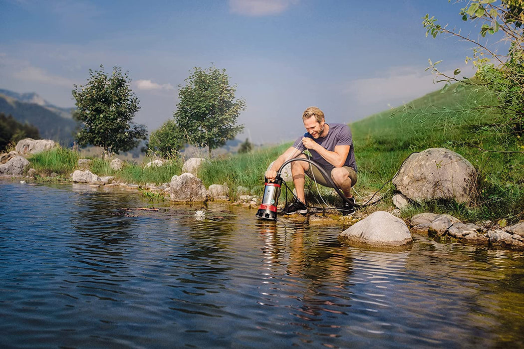 Einhell Schmutzwasserpumpe (790W, Ø35mm Fremdkörper, 20.000 L/h Förderleistung, Schwimmerschalter, Tragegriff, int. Kabelaufwicklung)