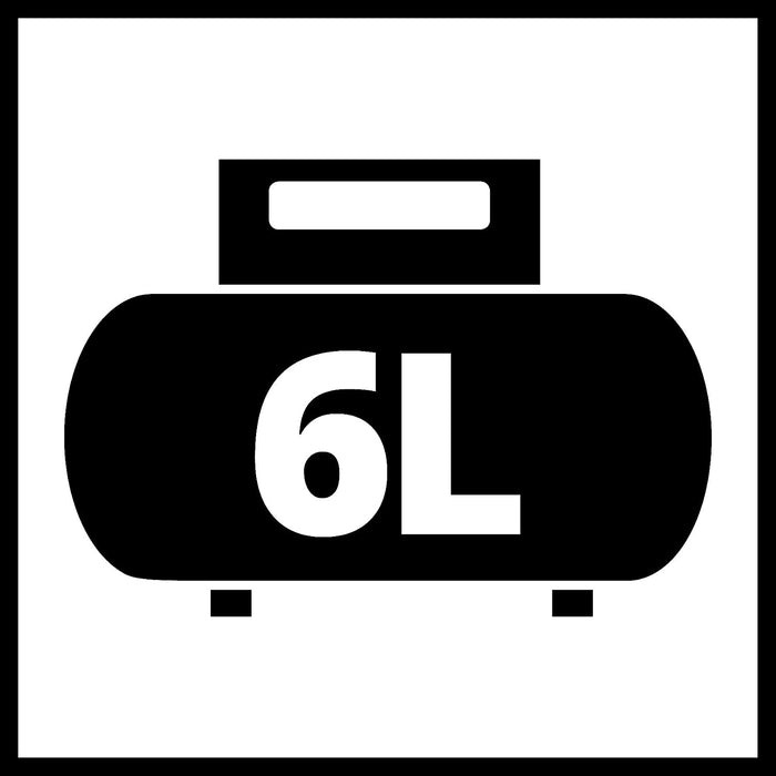 Einhell Kompressor (1100 W., max. 8 bar, 6 l-Tank, 185 l/min Ansaugleistung, Motordrehzahl 15000 min^-1, Druckminderer, Manometer, ölfrei)