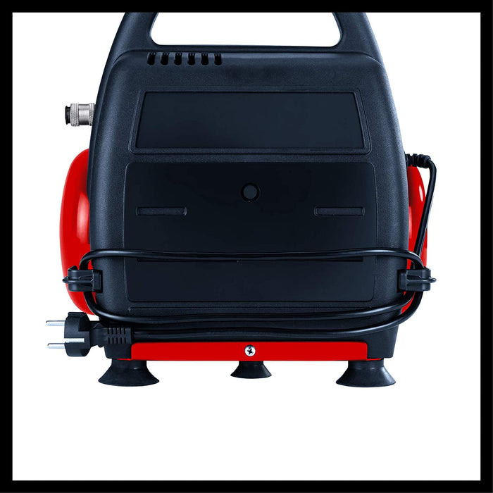 Einhell Kompressor (1100 W., max. 8 bar, 6 l-Tank, 185 l/min Ansaugleistung, Motordrehzahl 15000 min^-1, Druckminderer, Manometer, ölfrei)