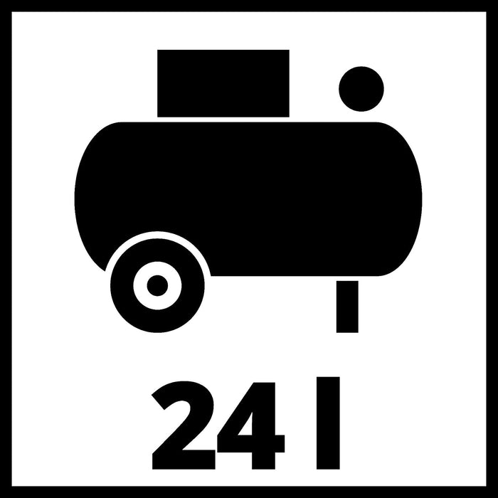 Einhell Kompressor (1500 W., max. 8 bar, 24 l-Tank, 165 l/min Ansaugleistung, Motordrehzahl 2850 min^-1, Druckminderer, Manometer, Ölschmierung)